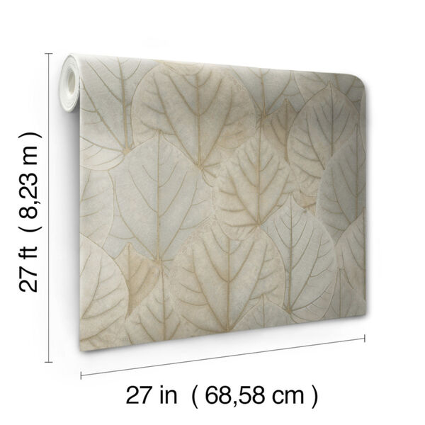 Candice Olson Modern Nature 2nd Edition Taupe Leaf Concerto Wallpaper, image 3