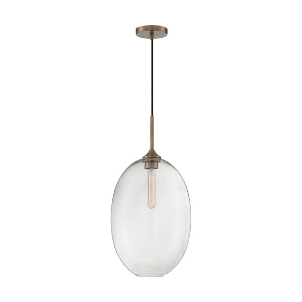 Aria Burnished Brass 23-Inch One-Light Pendant with Clear Seeded Glass, image 3