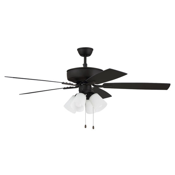 Pro Plus Espresso 52-Inch Four-Light Ceiling Fan with White Frost Bell Shade, image 1
