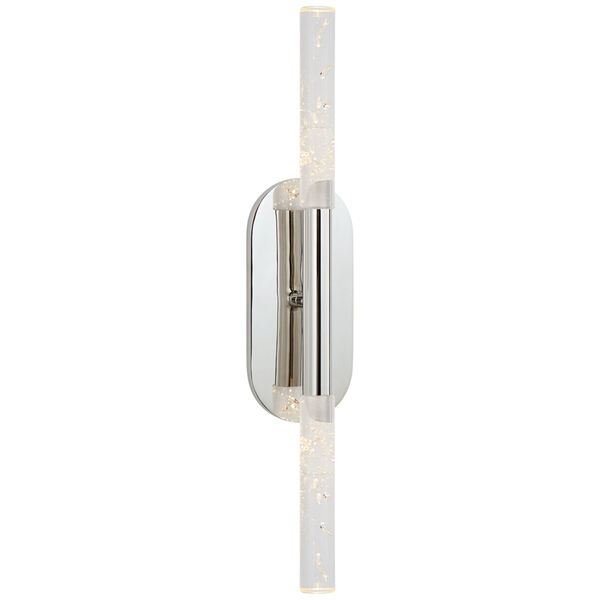 Rousseau Medium Vanity Sconce in Polished Nickel with Seeded Glass by Kelly Wearstler, image 1