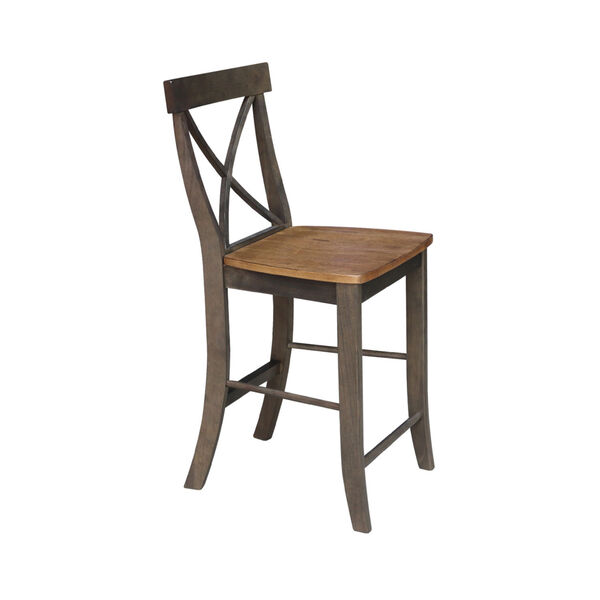 Hickory and Washed Coal X-Back Counterheight Stool, image 3