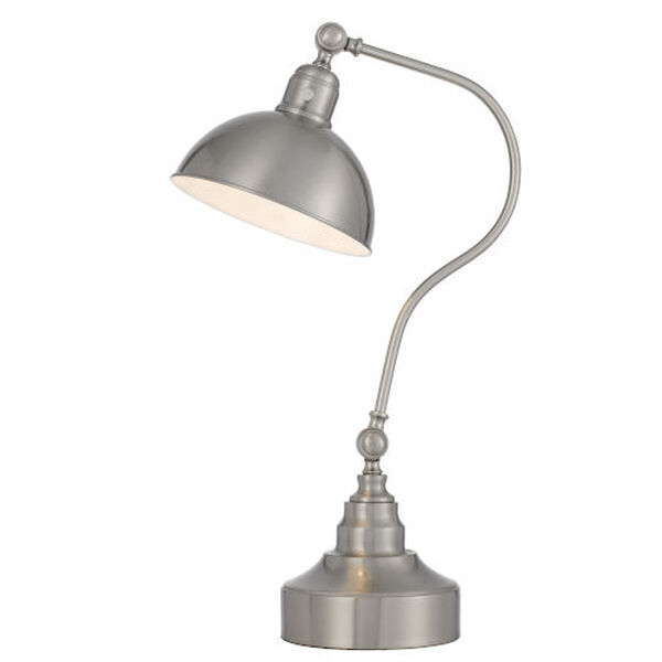 Industrial Brushed Steel One-Light Adjustable Desk Lamp, image 4