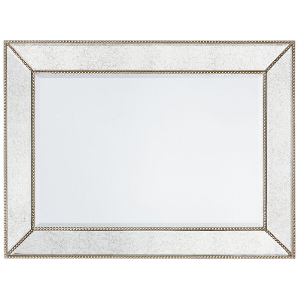 Champagne Bead Silver 40 x 30-Inch Beveled Rectangle Wall Mirror, image 3