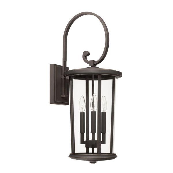 Howell Oil Rubbed Bronze Three-Light Outdoor Wall Lantern, image 1