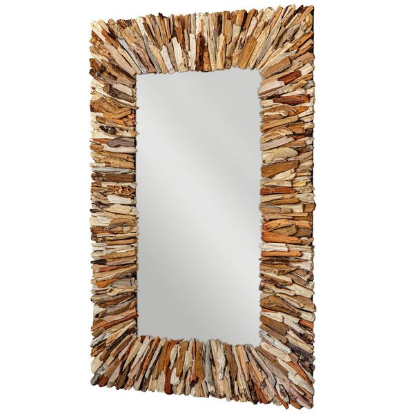 Teak Branch Natural Rectangular Wall Mirror, image 3