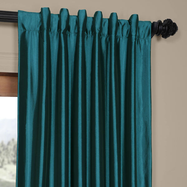 Mediterranean Faux Silk Taffeta Single Panel Curtain 50 x 120, image 4