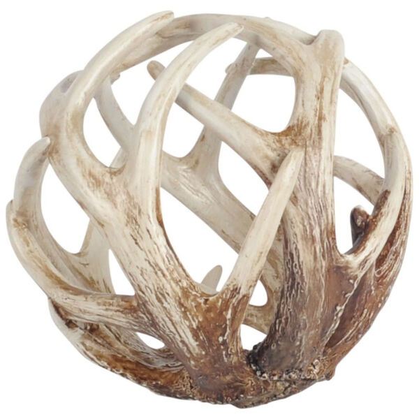 Ramus II Tan Horn Shaped Decorative Orb Ball, image 1