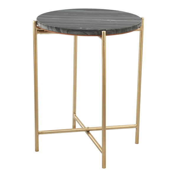 David Gray and Gold Side Table, image 1