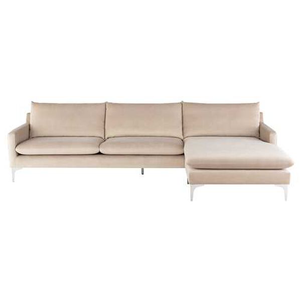 Anders Nude Silver Sectional Sofa, image 1