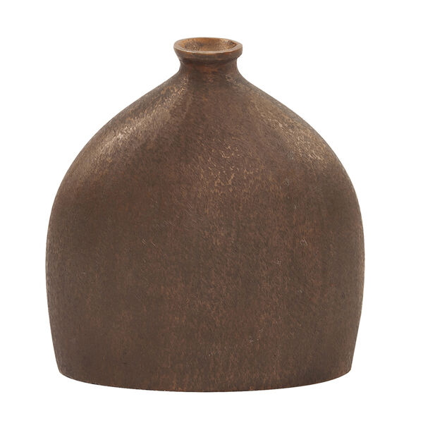 Textured Flask Vase in Dark Copper, image 1
