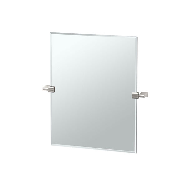 Bleu Satin Nickel Small Rectangle Mirror, image 1