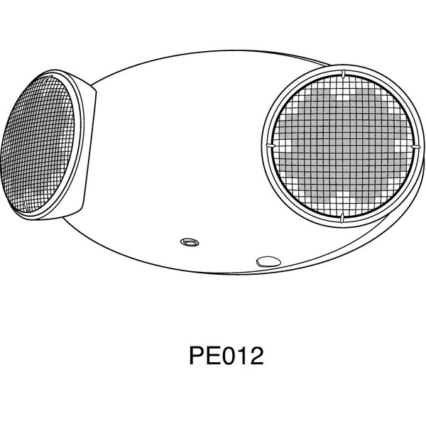 PE2EU-30: White Two-Light LED Exit Sign, image 2
