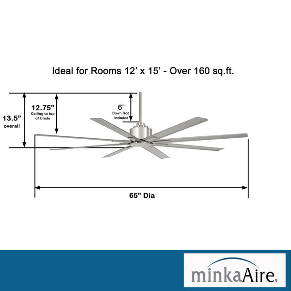 XTREME H2O Brushed Nickel Outdoor Ceiling Fan, image 3