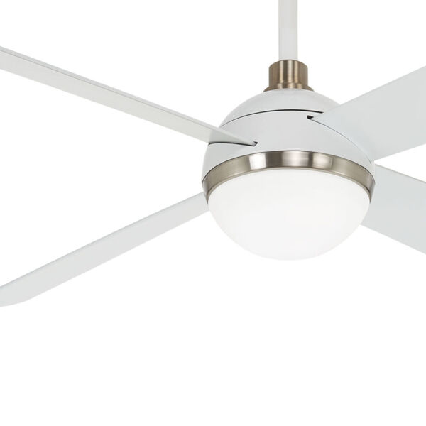 Orb Flat White and Brushed Nickel 54-Inch LED Ceiling Fan, image 3