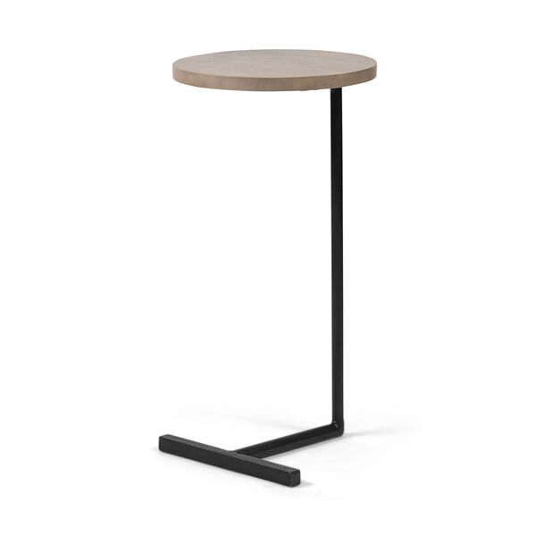 Ballatine I Brown and Black Round Wood Top End Table, image 1