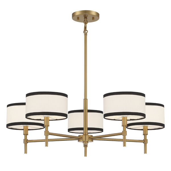 Lowry Natural Brass Five-Light Chandelier, image 3