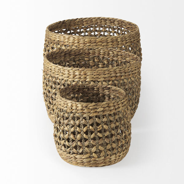 Dakota Medium Brown Round Basket, Set of 3, image 3