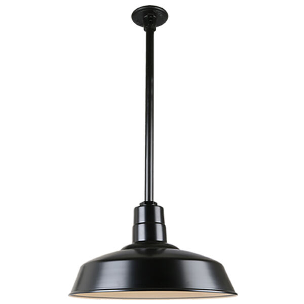 Warehouse Black 18-Inch Pendant with 24-Inch Downrod, image 1
