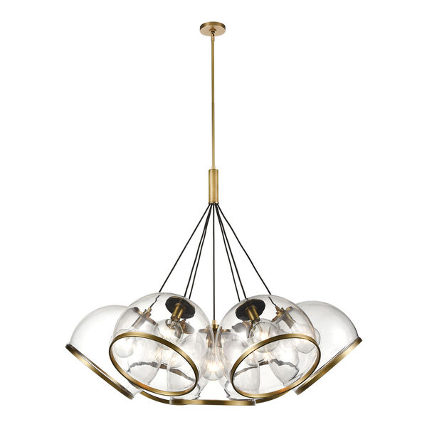 Coast Vintage Brass Seven-Light Pendant with Clear Glass, image 1