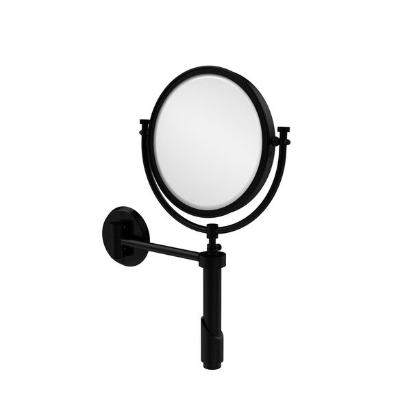 Tribecca Collection Wall Mounted Make-Up Mirror 8 Inch Diameter with 5X Magnification, Matte Black, image 1
