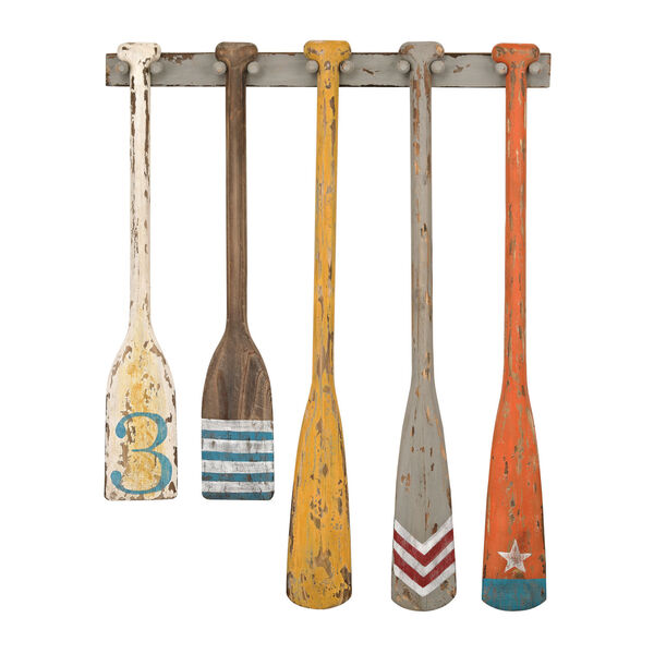 Multicolor Hand Painted Oars Wall Display, image 2