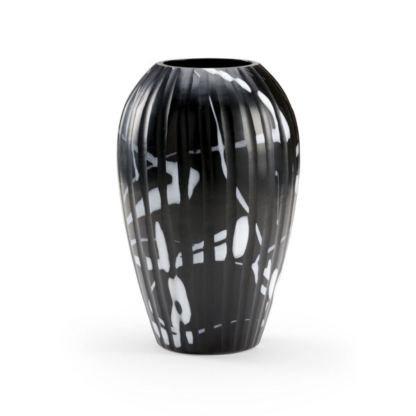 Black and White 9-Inch Midnight Oil Vase, image 1