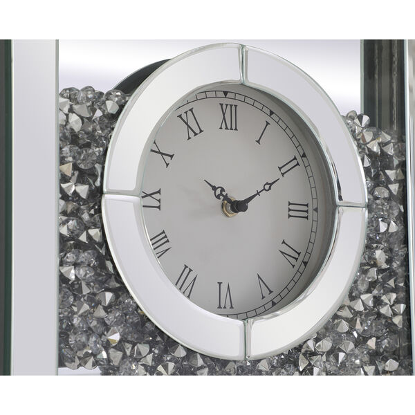 Modern Mirrored 35-Inch Crystal Wall Clock, image 5