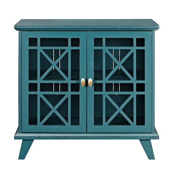32-inch Gwen Fretwork Accent Console - Blue, image 3