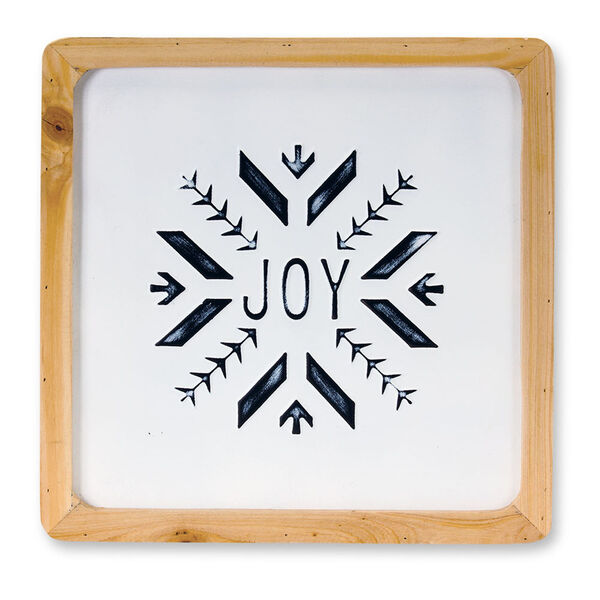 White 16-Inch Joy Framed Wall Décor, image 1