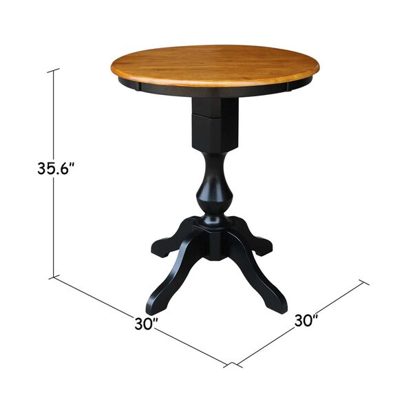 Black and Cherry 30-Inch Round Top Pedestal Dining Table, image 4