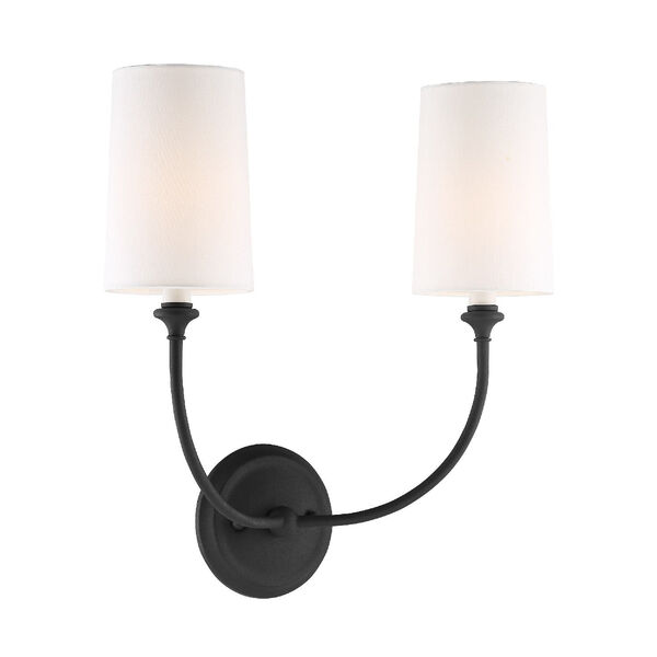 Sylvan Black Forged 16-Inch Two-Light Wall Sconce, image 2