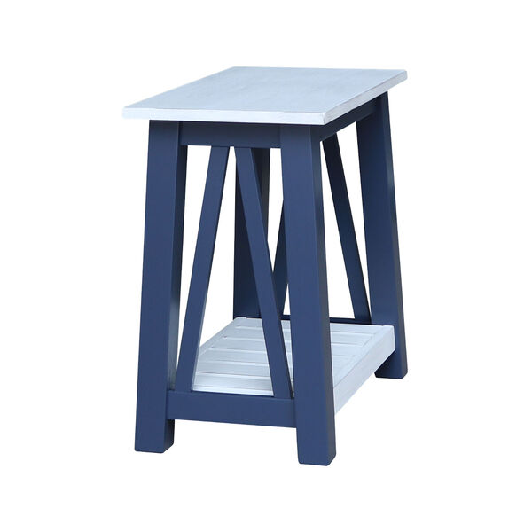Surrey Blue and Antiqued Chalk Side Table, image 4