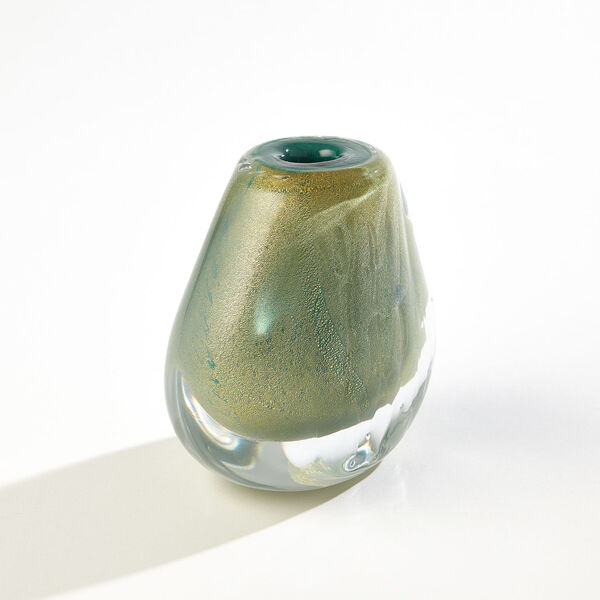 Green and Gold Conical Vase, image 4