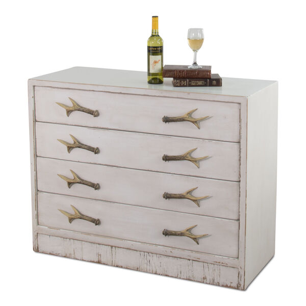 White 18-Inch Beach House Antlers Commode, image 2