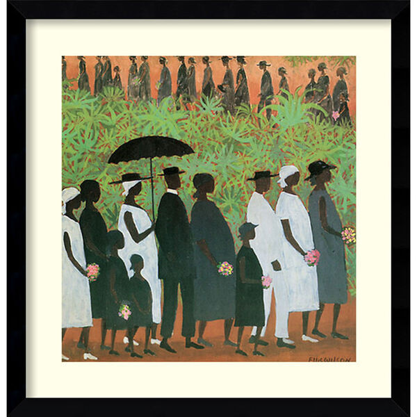 Funeral Procession by Ellis Wilson, 20 In. x 20 In. Framed Art, image 1