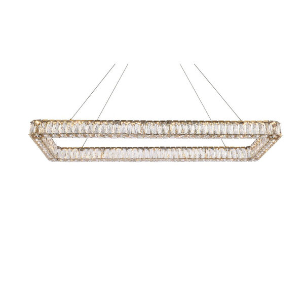 Monroe Gold 50-Inch Integrated LED Rectangle Pendant, image 3
