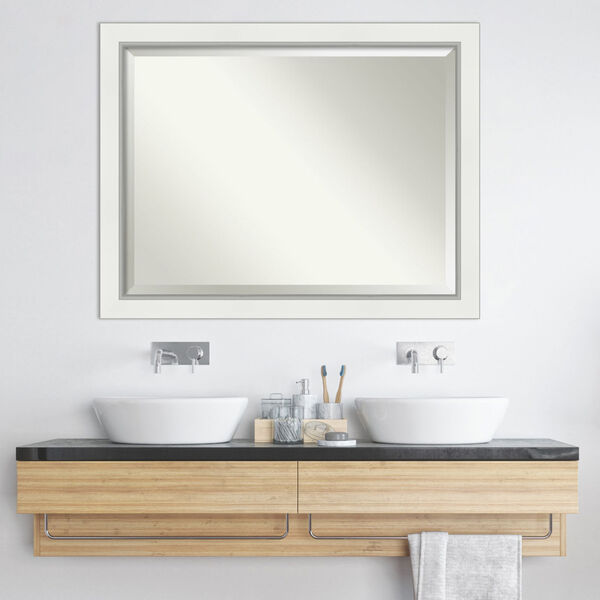 Eva White and Silver Bathroom Vanity Wall Mirror, image 6