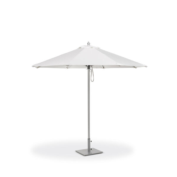 9 Ft. Octagon Sunbrella Market Natural Umbrella with Brushed Aluminum Frame, image 1