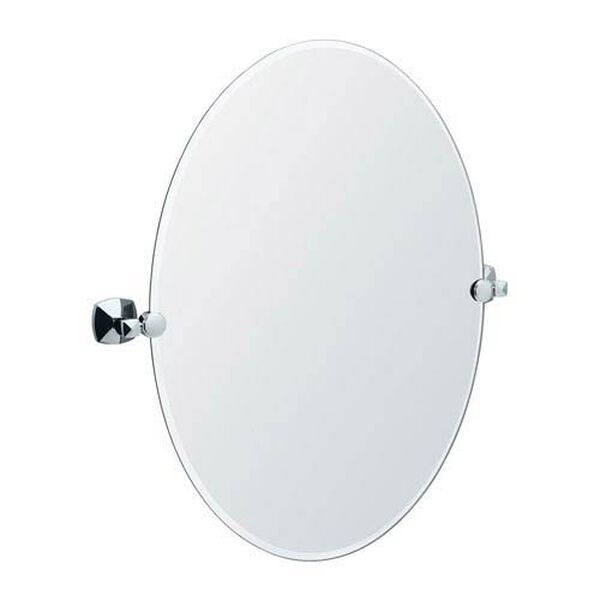Jewel Chrome Tilting Oval Mirror, image 1