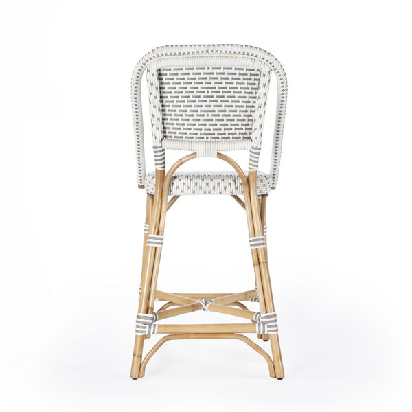 Solstice White and Grey Rattan Counter Stool, image 5