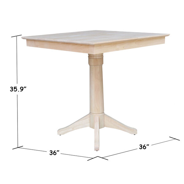 Wood 36-Inch Sqaure Top Pedestal Table, image 4