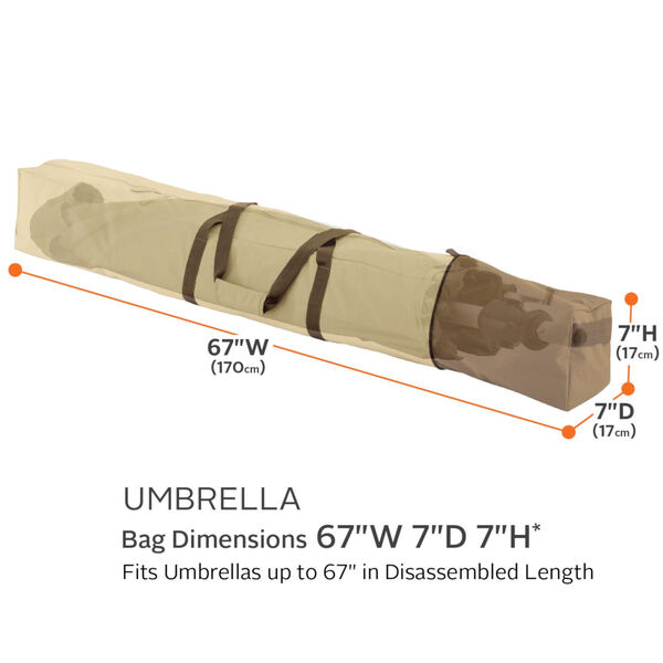 Ash Beige and Brown Patio Umbrella Storage and Carrying Bag, image 4