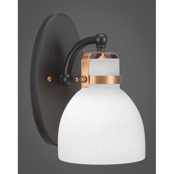 Easton Matte Black Brass One-Light Wall Sconce with Six-Inch White Muslin Glass, image 2