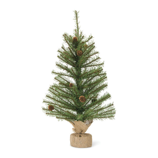 Green and Natural 2 Ft. PVC Mini Pine Tree, image 1