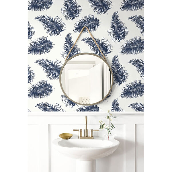 Lillian August Luxe Haven Blue Tossed Palm Peel and Stick Wallpaper, image 3