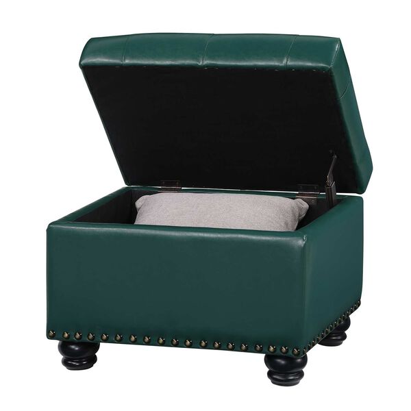 Designs 4 Comfort Forest Green Faux Leather 5th Avenue Storage Ottoman, image 4