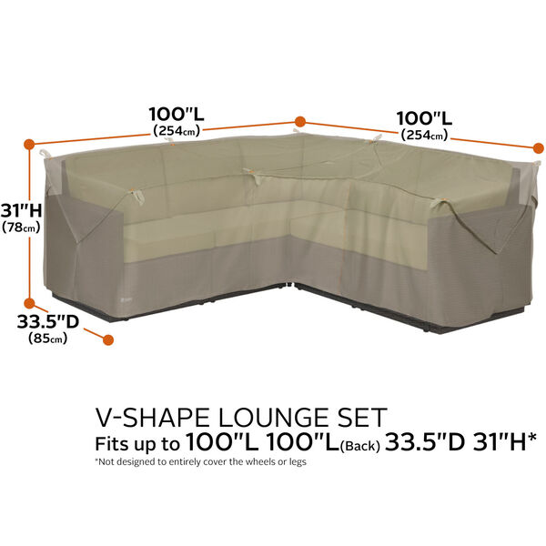 Poplar Goat Tan 100-Inch Sectional Lounge Set Cover, image 4