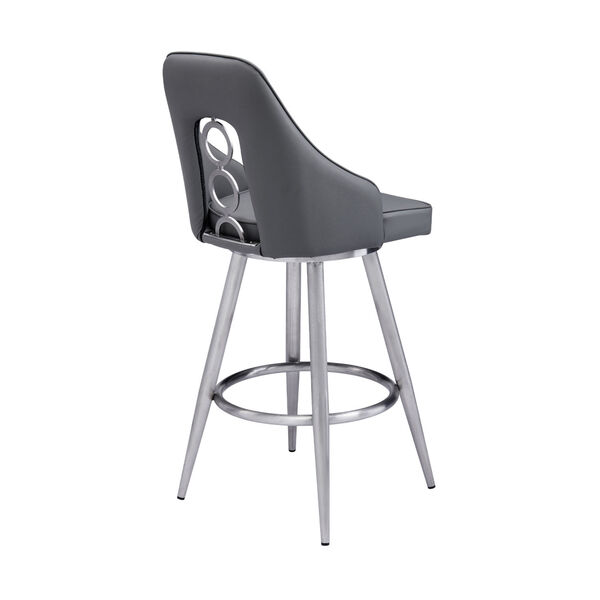 Ruby Gray and Stainless Steel 26-Inch Counter Stool, image 3