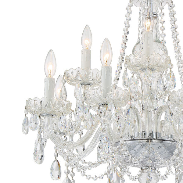 Candace Polished Chrome 28-Inch 12-Light Hand Cut Crystal Chandelier, image 3