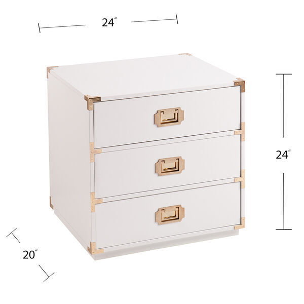 Campaign White with Brass 24-Inch Accent Chest, image 6